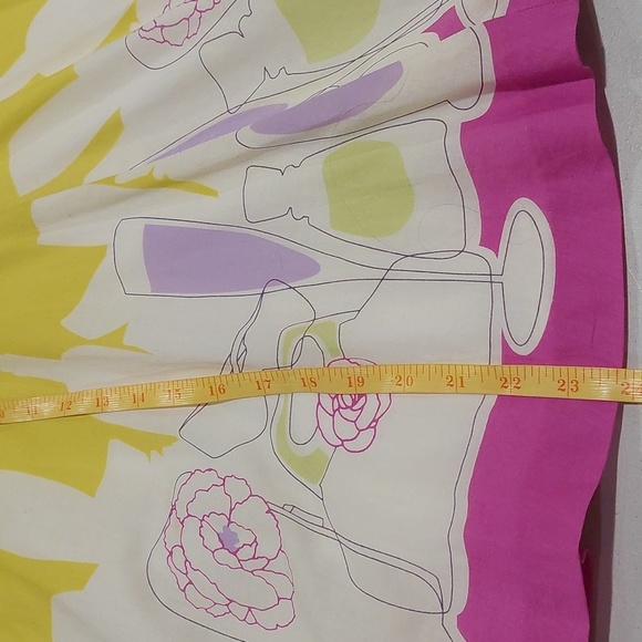 Liz Claiborne Women's Size 14 Petite Skirt Abstract Print Wine Glasses Wearable - Picture 7 of 7